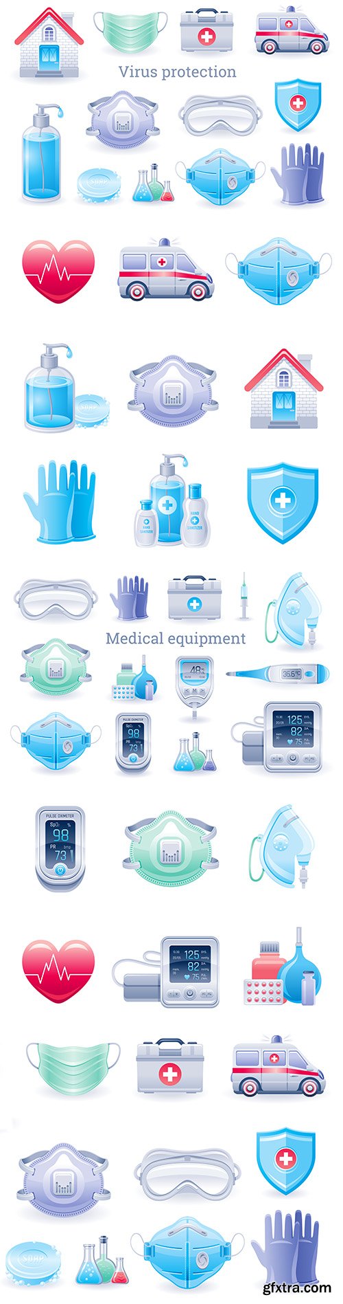Virus protection and prevention kit medical equipment