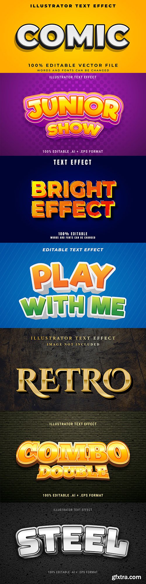 Editable font effect text collection illustration design 67