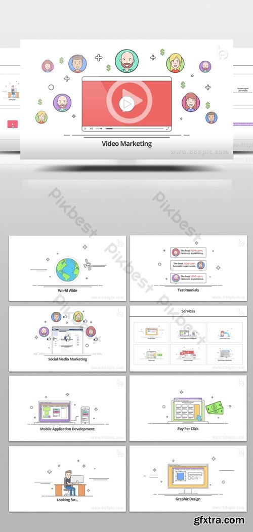 PikBest - Cartoon Line Elements Graphic Animation Internet Media AE Template - 118961