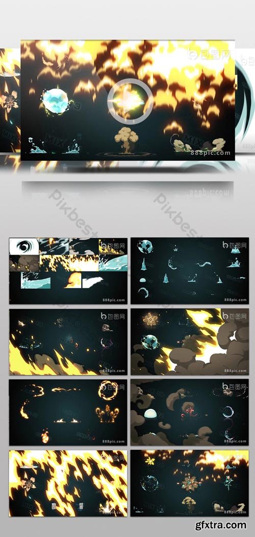 PikBest - Two-dimensional cartoon animation special effects video package AE template - 122542
