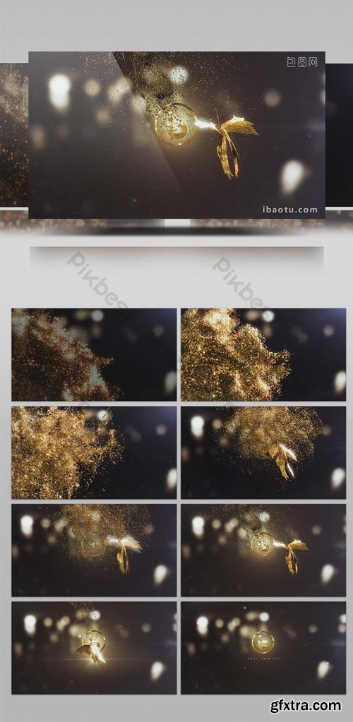 PikBest - 4K gold particle butterfly LOGO film head AE template - 1229254