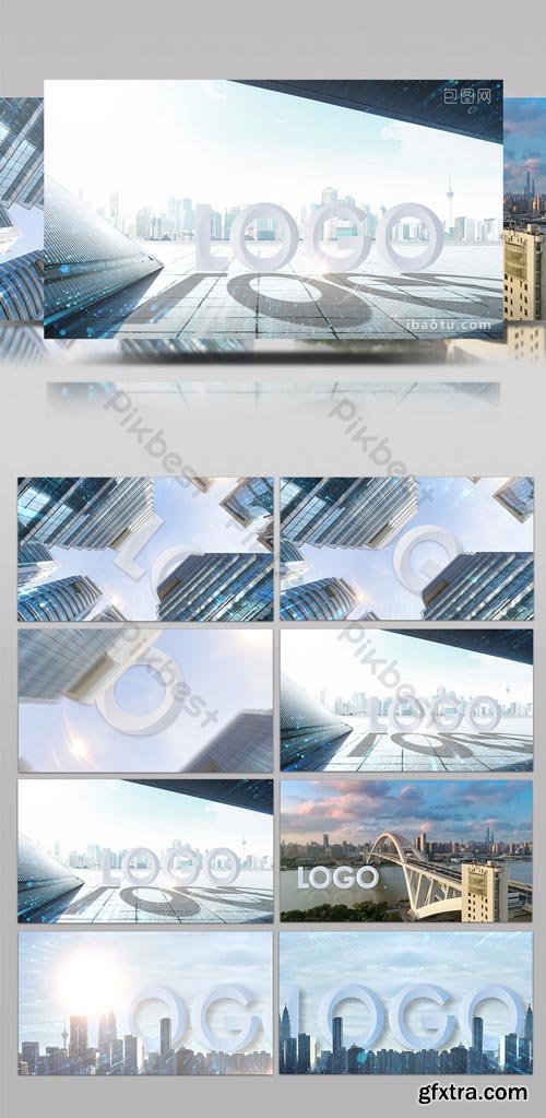 PikBest - Flat Origami Wind City LOGO Promotional Film Head AE Template - 1234435