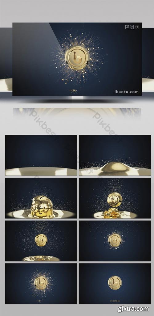 PikBest - 4K gold liquid LOGO interpretation film head AE template - 1244379