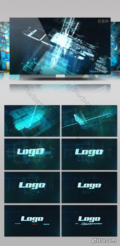 PikBest - Cool electronic fault high-tech logo special effects AE template - 1184880