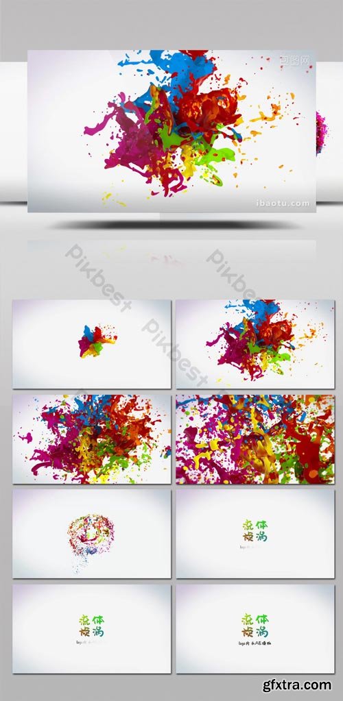 PikBest - Color liquid splash convergence logo animation special effects AE template - 1226138