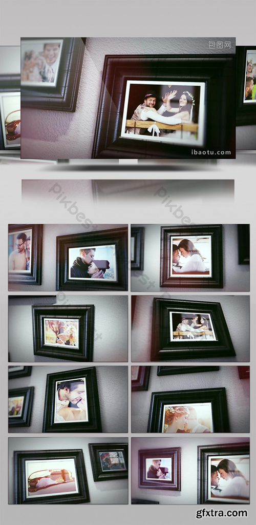 western style wall hanging photo frame wedding Brochure display AE template Video Template AEP 1497225