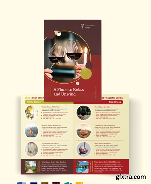 Wine Country Hotel Bi-Fold Brochure Template