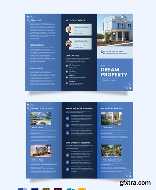 Commercial Real Estate Agent Agency Tri-Fold Brochure Template