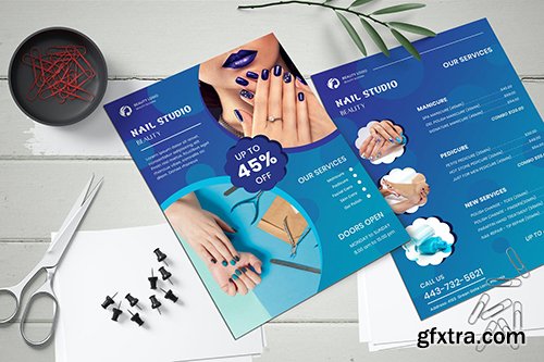 Nail Flyer Two Sided Price List Template