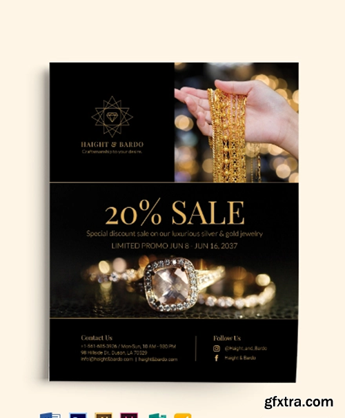 Black Gold Jewelry Flyer Template