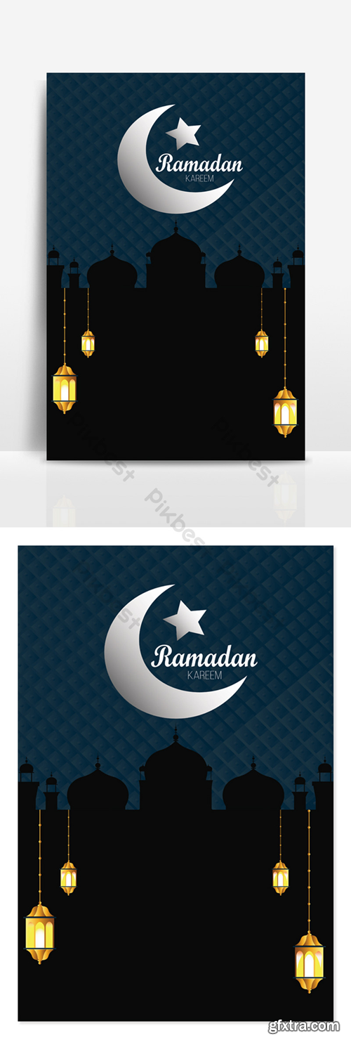 Ramadan Kareem beautiful greeting card background Backgrounds Template PSD