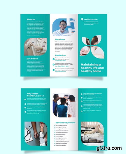 Home Healthcare Tri-Fold Brochure Template