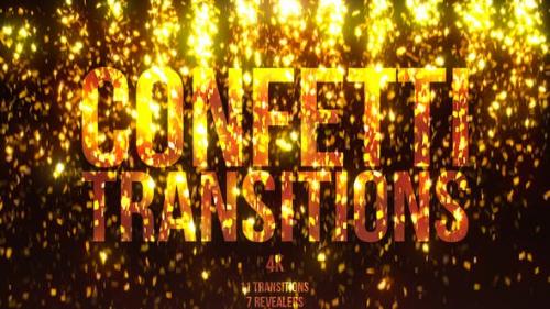 Videohive - Gold Confetti Transitions - 21718556