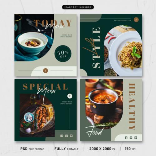 Food Post Template Collection Premium PSD