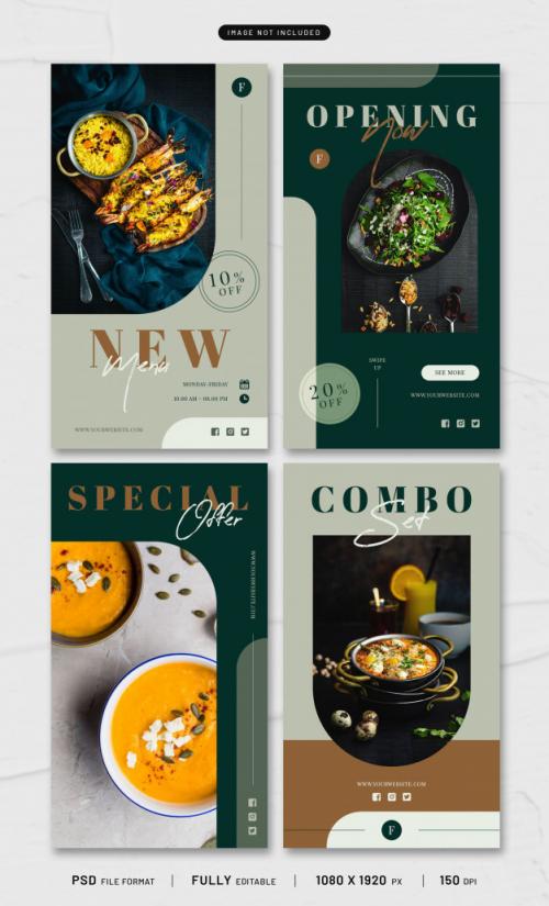 Food Story Template Collection Premium PSD