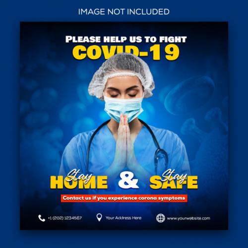 Help Banner To Fight Coronavirus Premium PSD