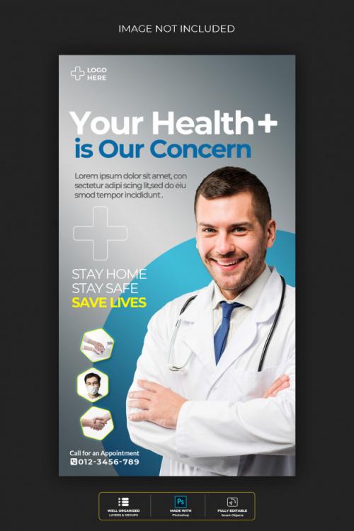 Medical Health Instagram Story Premium Psd Template About Coronavirus Or Convid-19 Premium PSD
