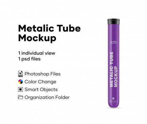 Metalic Tube Mockup Premium PSD
