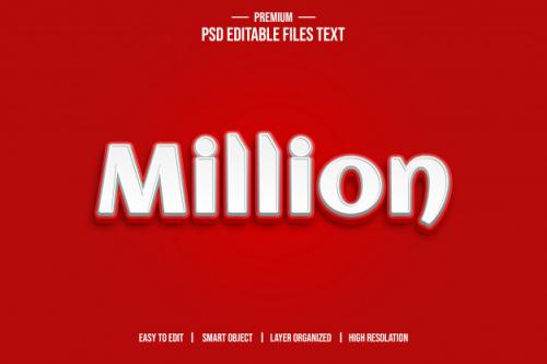 Million 3d Text Style Effect Premium PSD