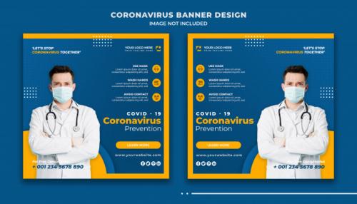 Coronavirus Warning Social Media Post Banner Design Template Premium PSD