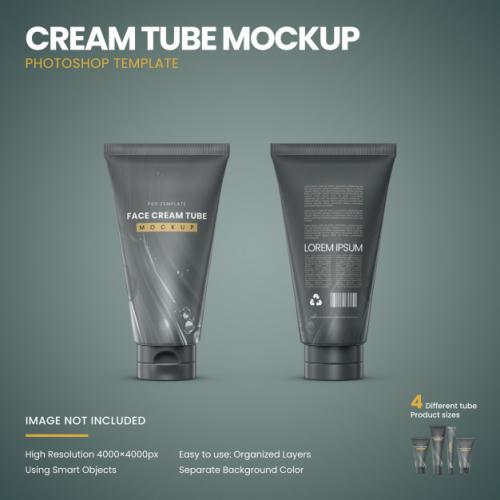 Cream Tube Mockup Premium PSD