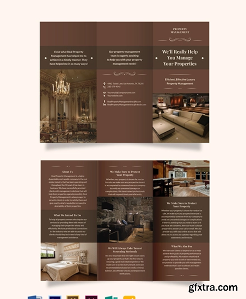 Luxury Property Management Tri-Fold Brochure Template