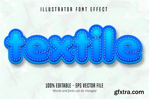 Textile Text, Blue Editable Font Effect