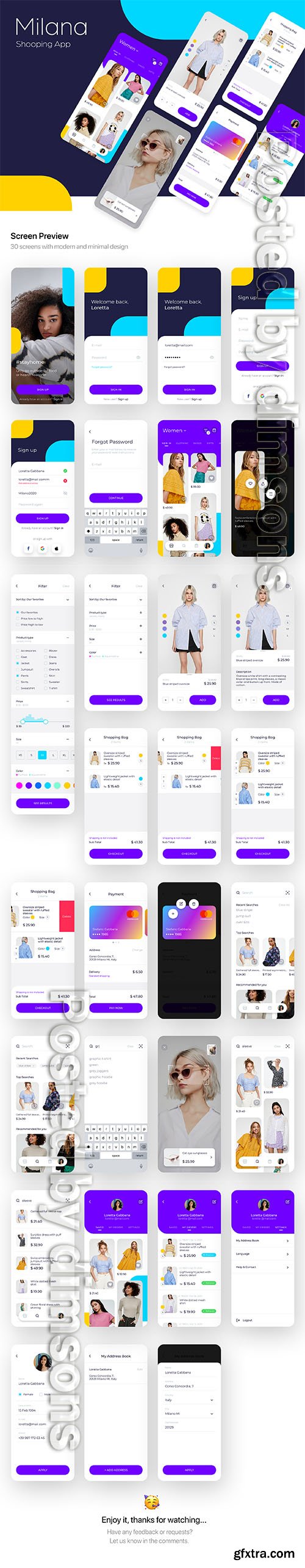 Milana Shopping App UI Kit