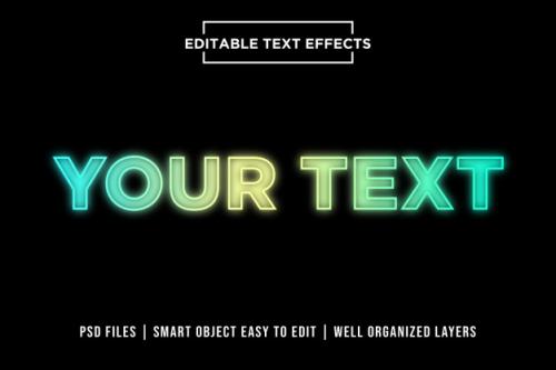 Colorful Neon Lights Premium Text Effects Premium PSD