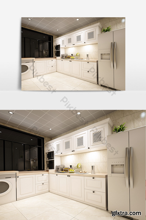 European-style kitchen kitchenware max model renderings Decors & 3D Models Template MAX