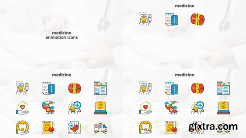 MotionElements Medicine flat animated icons 14680821