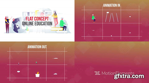 MotionElements Online education flat concept 14680897
