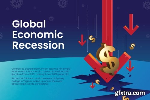 Global Economic Recession Vector Illustration