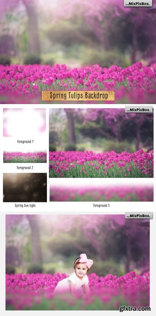 Spring Tulips Backdrop 3957731