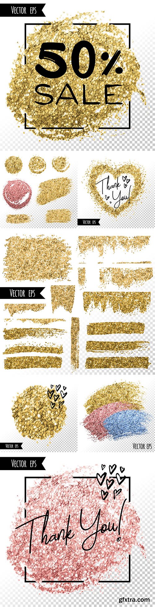 Gold foil gloss brush stroke and background template