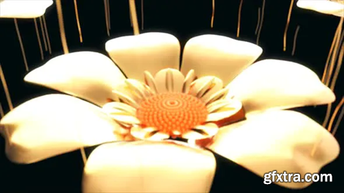 Videohive Abstract background of golden flowers 25638752