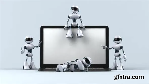 Videohive Fun robots with a laptop 26068627
