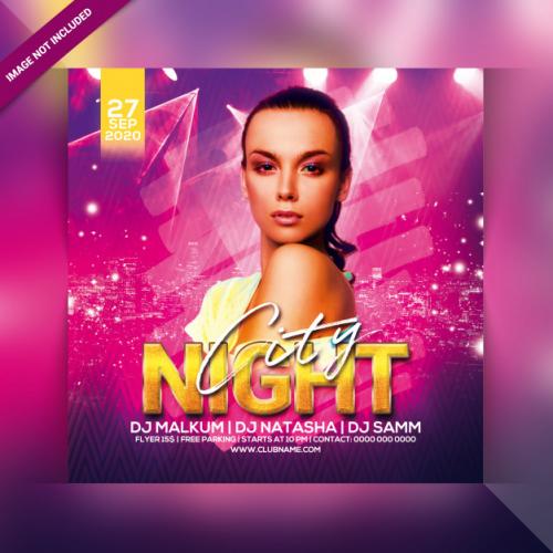 City Nights Party Flyer Premium PSD