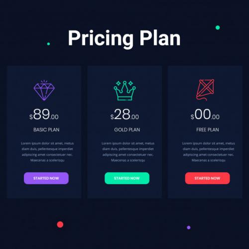 Dark Pricing Plan Premium PSD