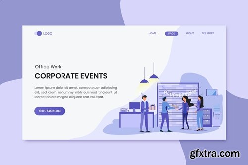 Corporate Events Business Worker Landing Page