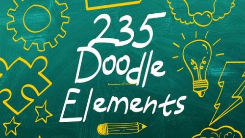 Videohive - 235 Doodle Elements - 26342108