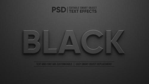 Black Granite Marble 3d Editable Text Effect Premium PSD