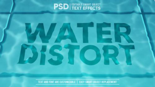Distorted Pool Water Editable Text Effect Premium PSD