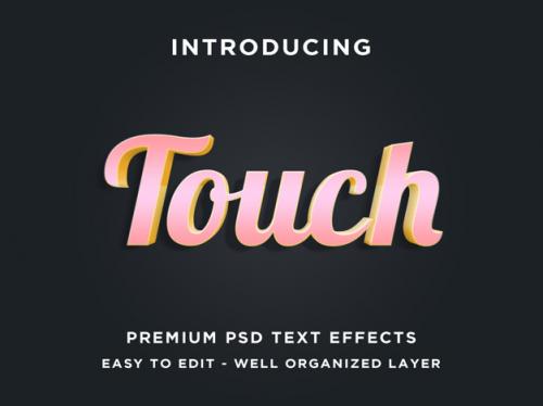 Editable Psd Text Effect - Touch Soft Style Premium PSD