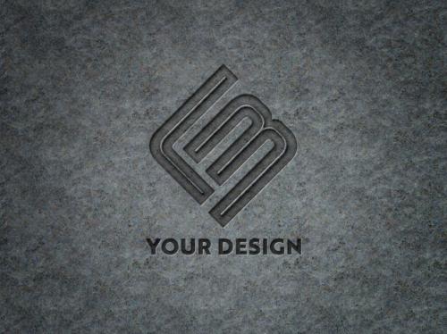 Engraved Logo On Metal Plate Mockup Premium PSD