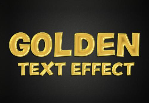 Gold Text Effect Style Mockup Premium PSD