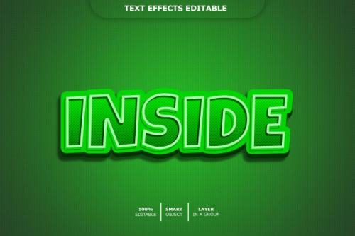 Inside 3d Text Style Effect Premium PSD