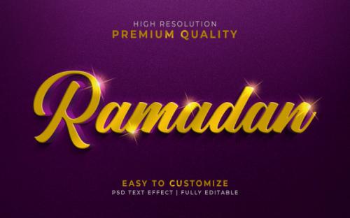 Luxurious Ramadan 3d Text Style Effect Mockup Premium PSD