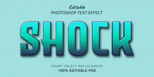 Shock Editable Photoshop Text Style Effect Premium PSD