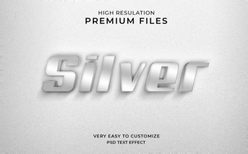 Silver 3d Text Style Mockup Premium PSD